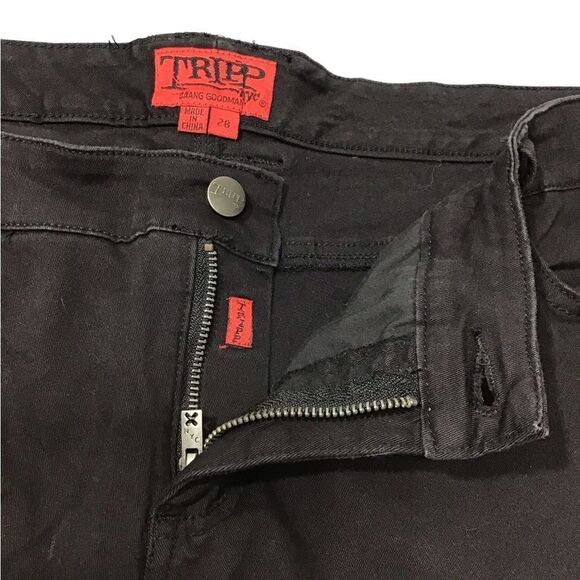 Tripp NYC Denim Daang Goodman Denim Plus Black Distressed Denim Jeans Size 28 - Picture 7 of 13